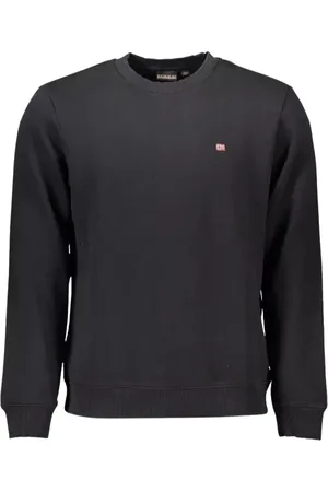 Napapijri Sweatshirts & Hoodies, Herr, L, Bomull, Svart Bomullströja