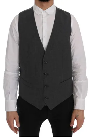 Dolce & Gabbana Kostym, Herr, L, Bomull, Grå Staff Bomull Rayon Väst