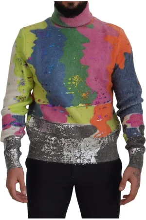 Dolce & Gabbana Stickade tröjor & koftor, Herr, XS, Nylon, Turtlenecks