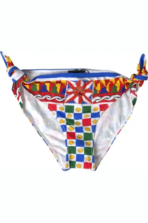 Dolce & Gabbana Badkläder, Dam, M, Multifärgad Carretto Print Bikiniunderdel