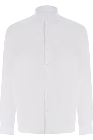 FILIPPO DE LAURENTIIS Skjorta, Herr, L, Bomull, Klassisk Vit Bomull Jersey Skjorta