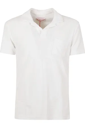 Orlebar Brown Topp, Herr, S, Bomull, Vit Terry Cotton Polo Shirt