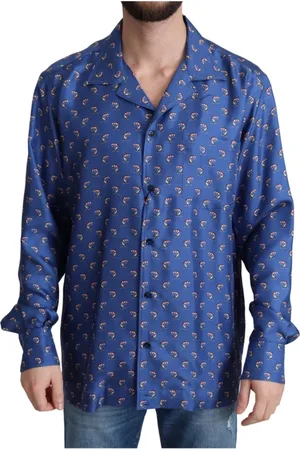 Dolce & Gabbana Skjorta, Herr, M, Sidenskjorta med strandstolstryck
