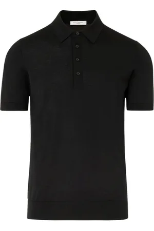 Paolo Pecora Topp, Herr, L, Premium Svart Polo Tröja