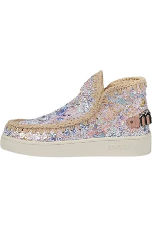 Mou Skor, Dam, 36 EU, Bomull, Sommar Sequins Sneaker Nude