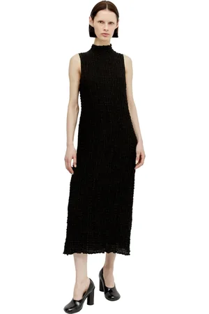 SONG FOR THE MUTE Klänning, Dam, S, Bomull, Ruched Weave High Neck Midi Dress