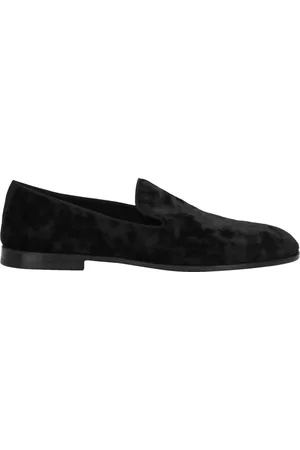 Dolce & Gabbana Skor, Herr, 43 EU, Bomull, Sammet Loafers Svart Made in Italy