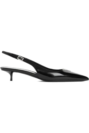 Saint Laurent Skor, Dam, 37 EU, Läder, Svart Läder Spetsig Tå Kristall Pump