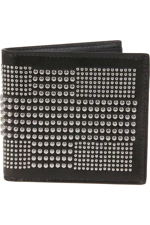 Alexander McQueen Accessoarer, Herr, ONE Size, Läder, Svart Kalvskinn Plånbok med Studs