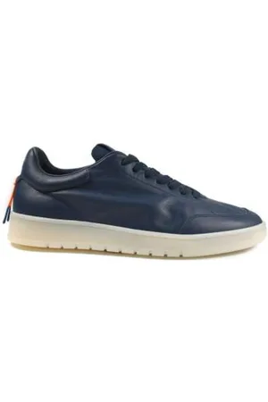 Barracuda Skor, Herr, 40 EU, Läder, Navy Läder Sneakers med Färg Accents
