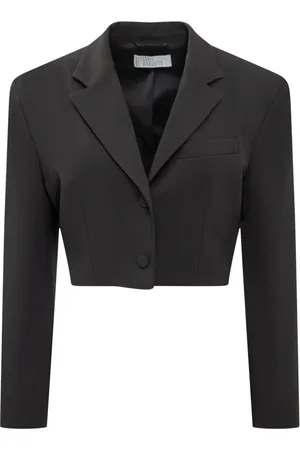 GIUSEPPE DI MORABITO Jacka, Dam, M, Svarta Cropped Blazers med Knappstängning