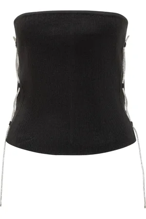 GIUSEPPE DI MORABITO Topp, Dam, S, Svart Ribbad Tight Fit Topp
