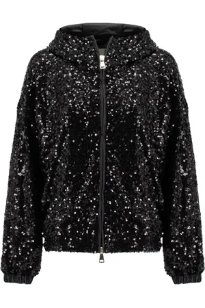 ERMANNO SCERVINO Jacka, Dam, M, Paljetter, Vindtät lätt jacka med huva och paljetter