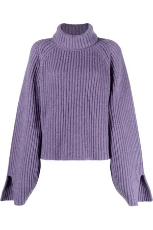 Khaite Stickade tröjor & koftor, Dam, M, Kashmir, Amethyst Cashmere Roll-Neck Sweater