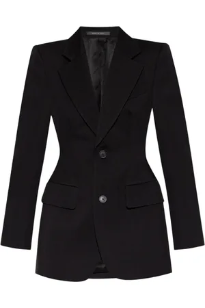 Balenciaga Jacka, Dam, M, Svart Ullblazer med Notch Revers