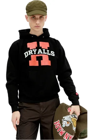 HUMAN MADE Sweatshirts & Hoodies, Herr, S, Bomull, Huvtröja med Slitet Texttryck