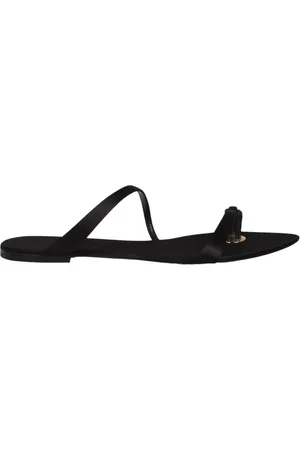 Saint Laurent Skor, Dam, 36 EU, Lyxig Satin Almond Toe Slides