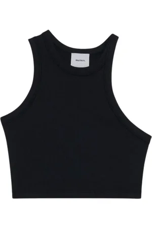 Halfboy Topp, Dam, L, Bomull, Asymmetrisk Tank Top Crop Svart