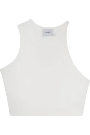 Halfboy Topp, Dam, S, Bomull, Vit Crop Top Tank