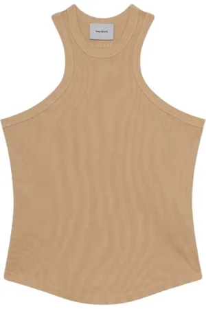 Halfboy Topp, Dam, S, Bomull, Ärmelös Tanktop i Varm Sand