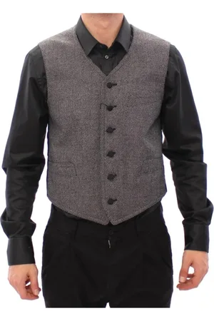 Dolce & Gabbana Kostym, Herr, M, Grå Väst med Justerbar Ryggrem