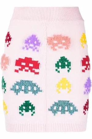 Stella McCartney Kjol, Dam, S, Bomull, Rosa Stickad Kjol Ss22