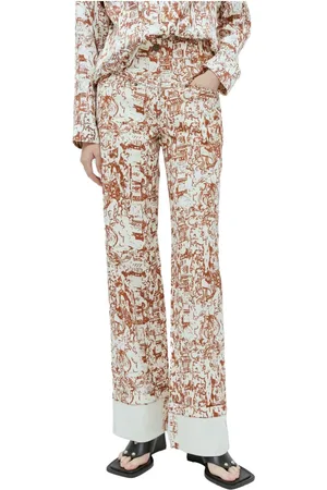 REJINA PYO Byxor, Dam, S, Denim, Grafisk Jacquard Denim Byxor