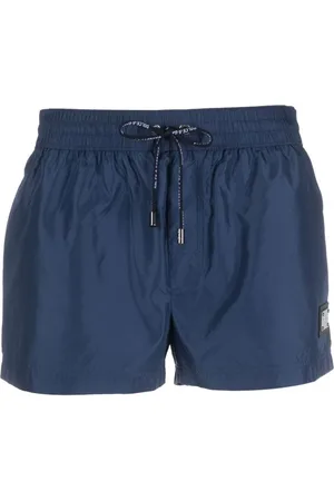Dolce & Gabbana Badkläder, Herr, 3Xl, Läder, Logo-Plaque Badshorts