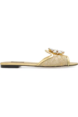 Dolce & Gabbana Skor, Dam, 38 EU, Bianca Slides