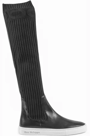DEE OCLEPPO Skor, Dam, 40 EU, Läder, Elastiskt Läder Hög Topp Sneaker Boot
