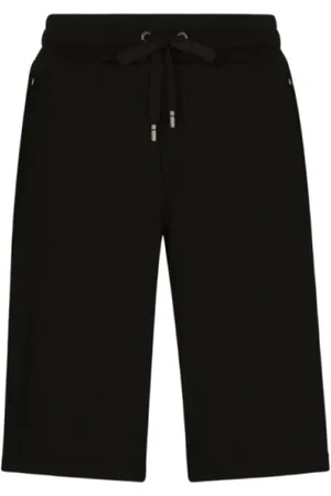 Dolce & Gabbana Shorts, Herr, M, Bomull, Svarta Bomulls Jersey Sweat Shorts