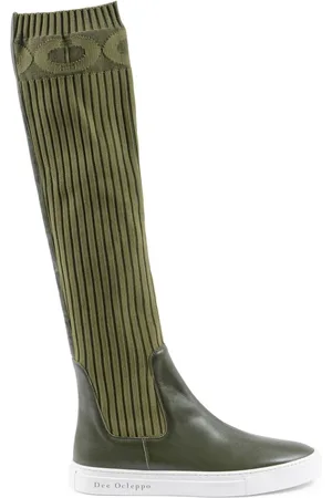 DEE OCLEPPO Skor, Dam, 36 EU, Läder, Elastisk Knähög Sneaker Boot
