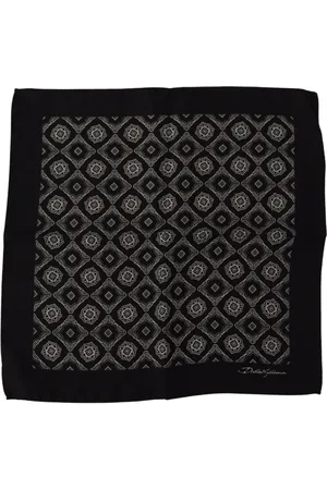 Dolce & Gabbana Accessoarer, Herr, ONE Size, Silke Geometriskt Mönster Kvadratisk Halsduk