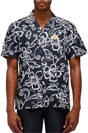Sundek Skjorta, Herr, S, Bomull, Vintage Black Hibiscus Skjorta