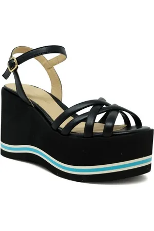 Paloma Barceló Skor, Dam, 38 EU, Läder, Svarta Läderkilklackssandaler Ss24