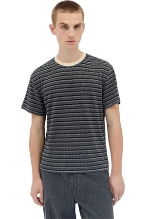 Brain Dead Topp, Herr, XL, Polyester, Randig Stickad T-shirt