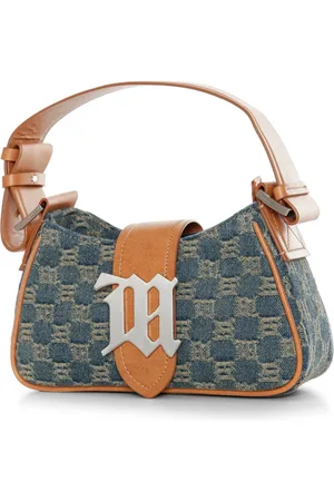 MISBHV Väska, Dam, ONE Size, Denim, Denim Axelväska med Jacquard Monogram Mönster