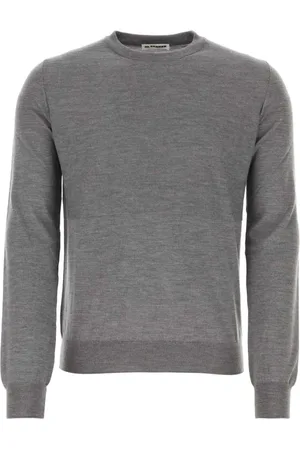 Jil Sander Stickade tröjor & koftor, Herr, M, Mysig grå ulltröja