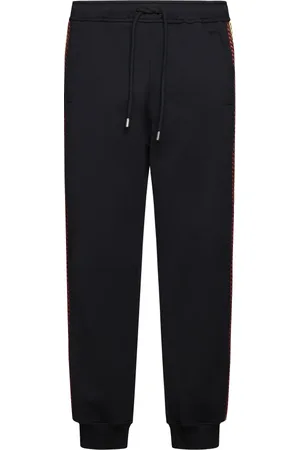 Lanvin Byxor, Herr, XS, Bomull, Svarta jerseybyxor med randdetaljer