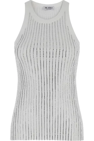 The Attico Topp, Dam, S, Vit Tanktop med Strassdekoration
