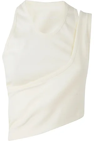 Low Classic Topp, Dam, M, Bomull, Kräm Hole Point Top