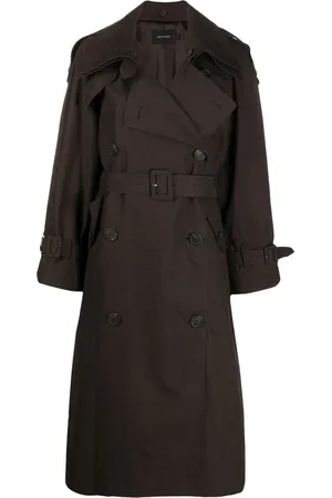 Low Classic Kappa, Dam, M, Bomull, Mörkbrun Klassisk Trenchcoat
