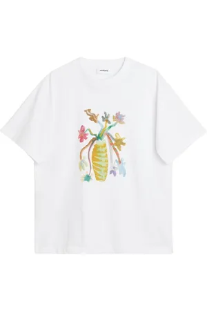 Soulland Topp, unisex, S/M, Bomull, Ekologisk Bomull Blomma T-shirt