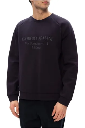 Giorgio Armani Sweatshirts & Hoodies, Herr, 2Xl, Bomull, Sweatshirt med logotyp