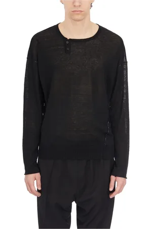 ISABEL BENENATO Stickade tröjor & koftor, Herr, S, Linne, Linne Crewneck Topp