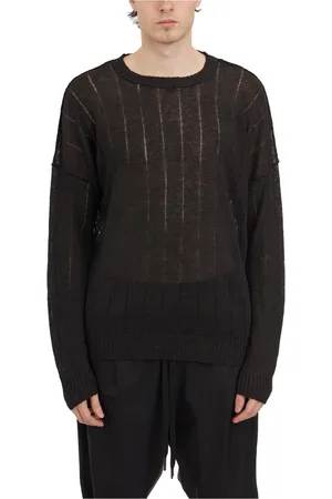 ISABEL BENENATO Stickade tröjor & koftor, Herr, L, Linne, Linne Crewneck Topp