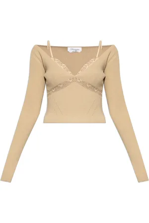 BLUMARINE Topp, Dam, L, Tröja med satininsats