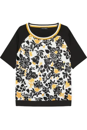 Fiorella rubino Stickade tröjor & koftor, Dam, M, Polyester, Blommig kortärmad tröja