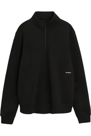 Soulland Sweatshirts & Hoodies, unisex, M/L, Bomull, Borstad Fleece Half Zip Sweatshirt