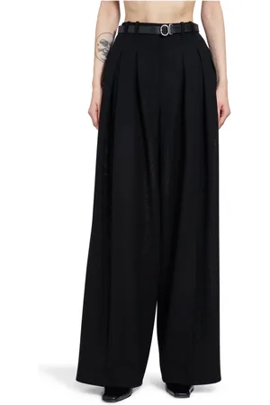 Jil Sander Byxor, Dam, M, Högmidjade vida ben i ull